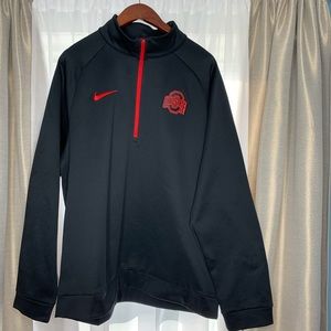 Ohio state 1/4 red/black zip up sweater